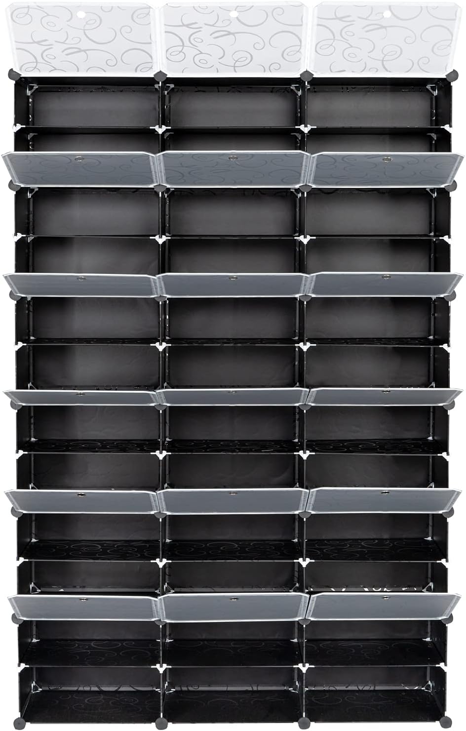 12-Tier 72 Pair Shoe Rack Storage Cabinet Black G6432