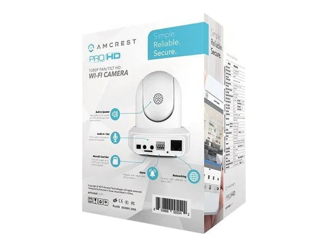 1080p WiFi Wireless Security IP Camera White F416885