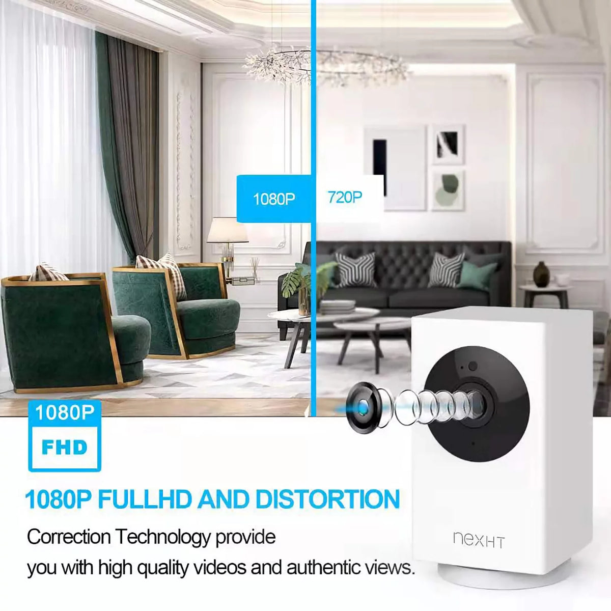 1080P Pan Tilt 8X Zoom Indoor Smart Camera with Night Vision Motion Detection 2-Way Audio L568760