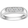 1 Ct Three Stone Diamond Men's Ring Channel Set Band J629