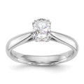 0.50ct CZ Solid 14K White Gold Oval Solitaire Engagement Ring P957