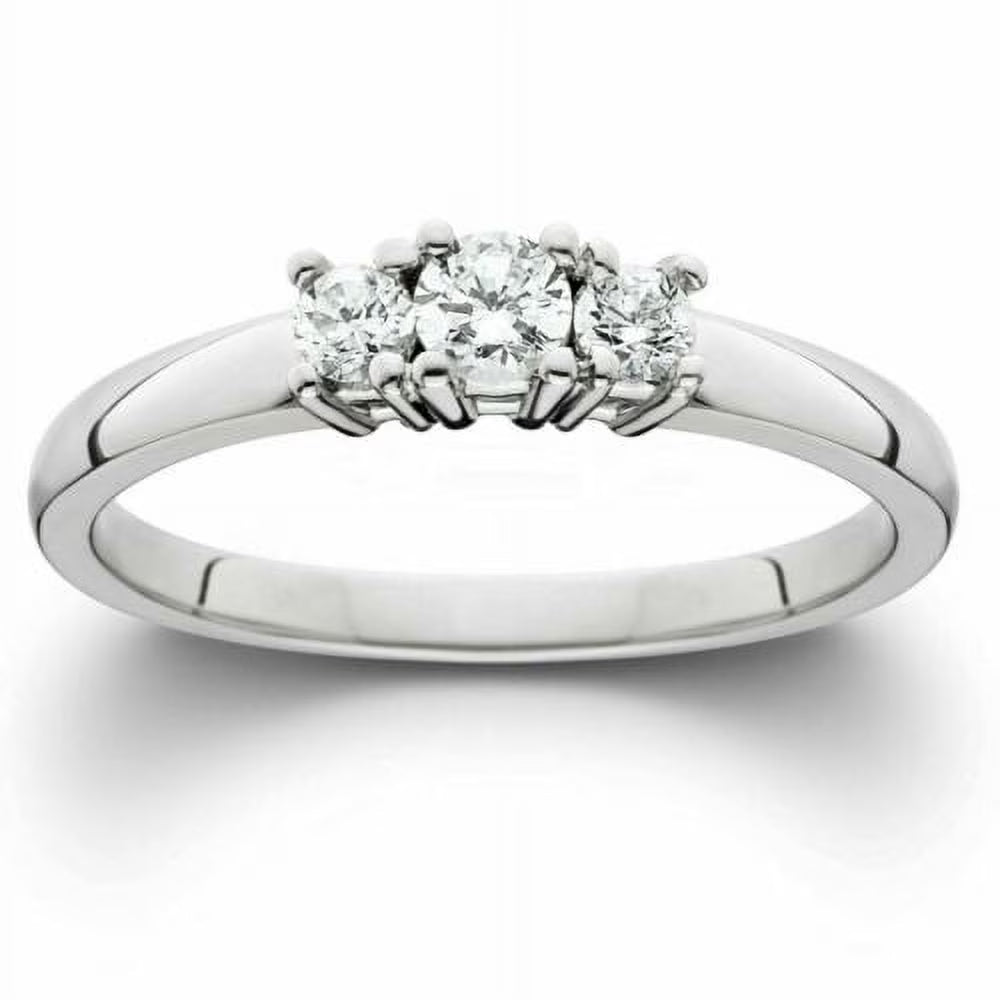 14k White Gold Three Stone Diamond Ring D29867