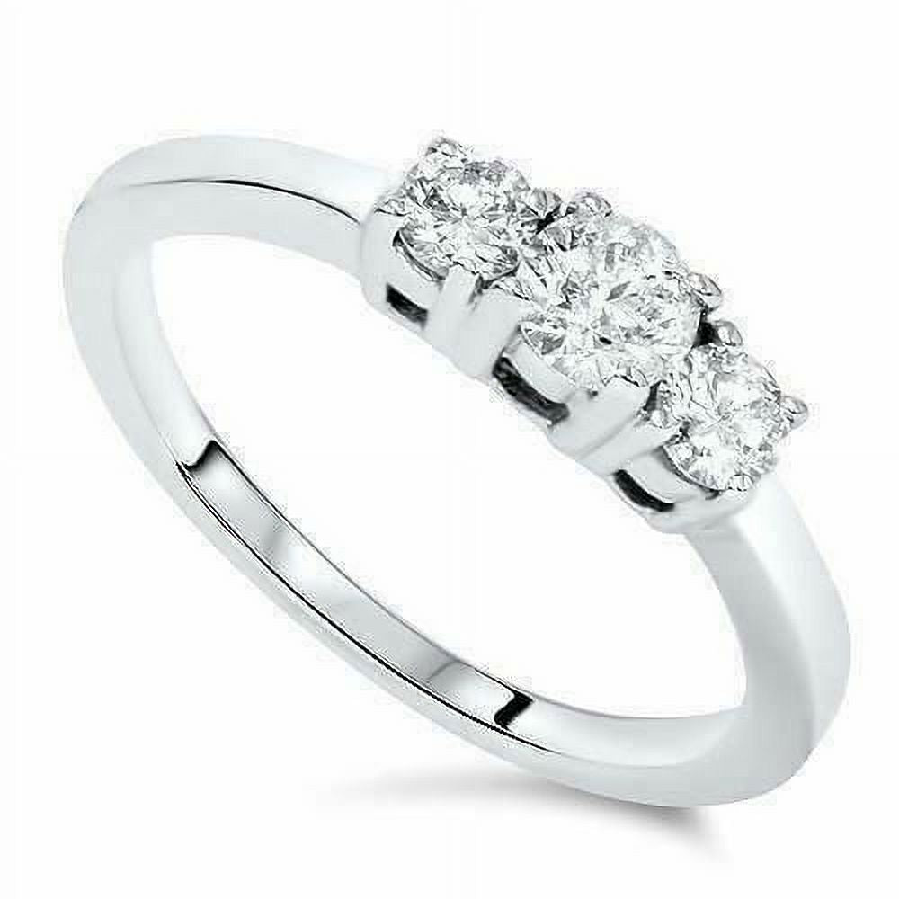 14k White Gold Three Stone Diamond Ring D29867