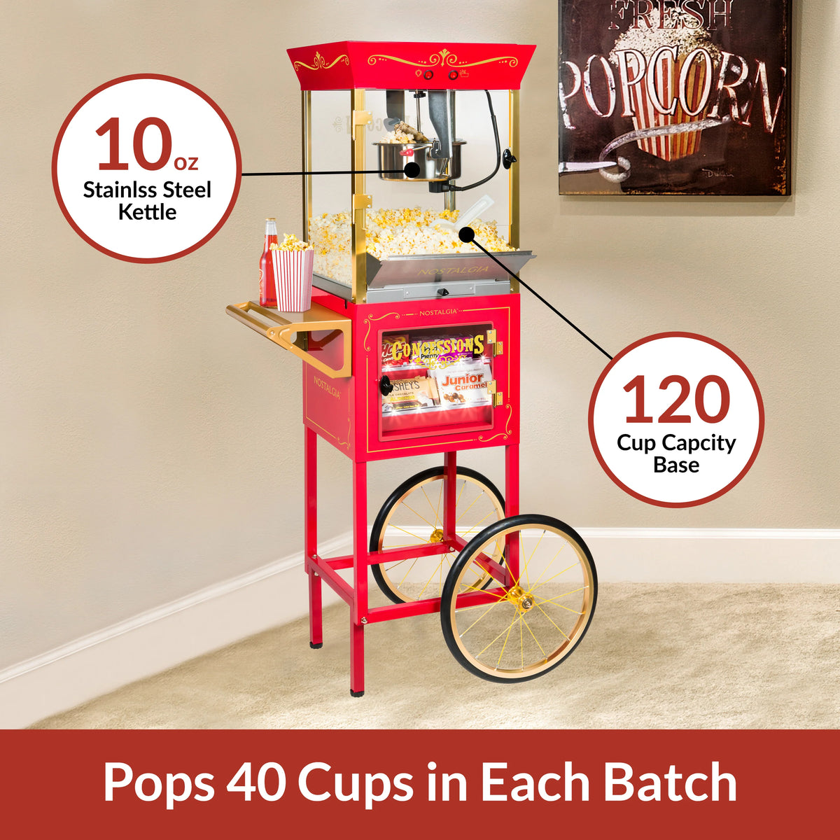 10-Ounce Popcorn & Concession Cart V363