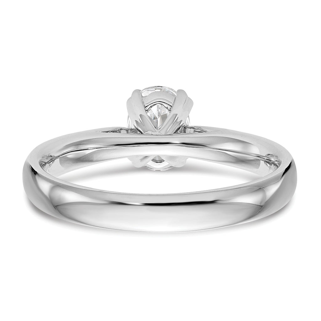 0.50ct CZ Solid 14K White Gold Oval Solitaire Engagement Ring P957