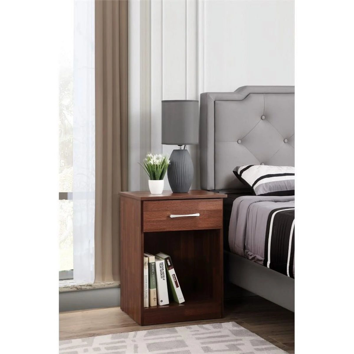 1 Drawer Engineered Wood Nightstand E238