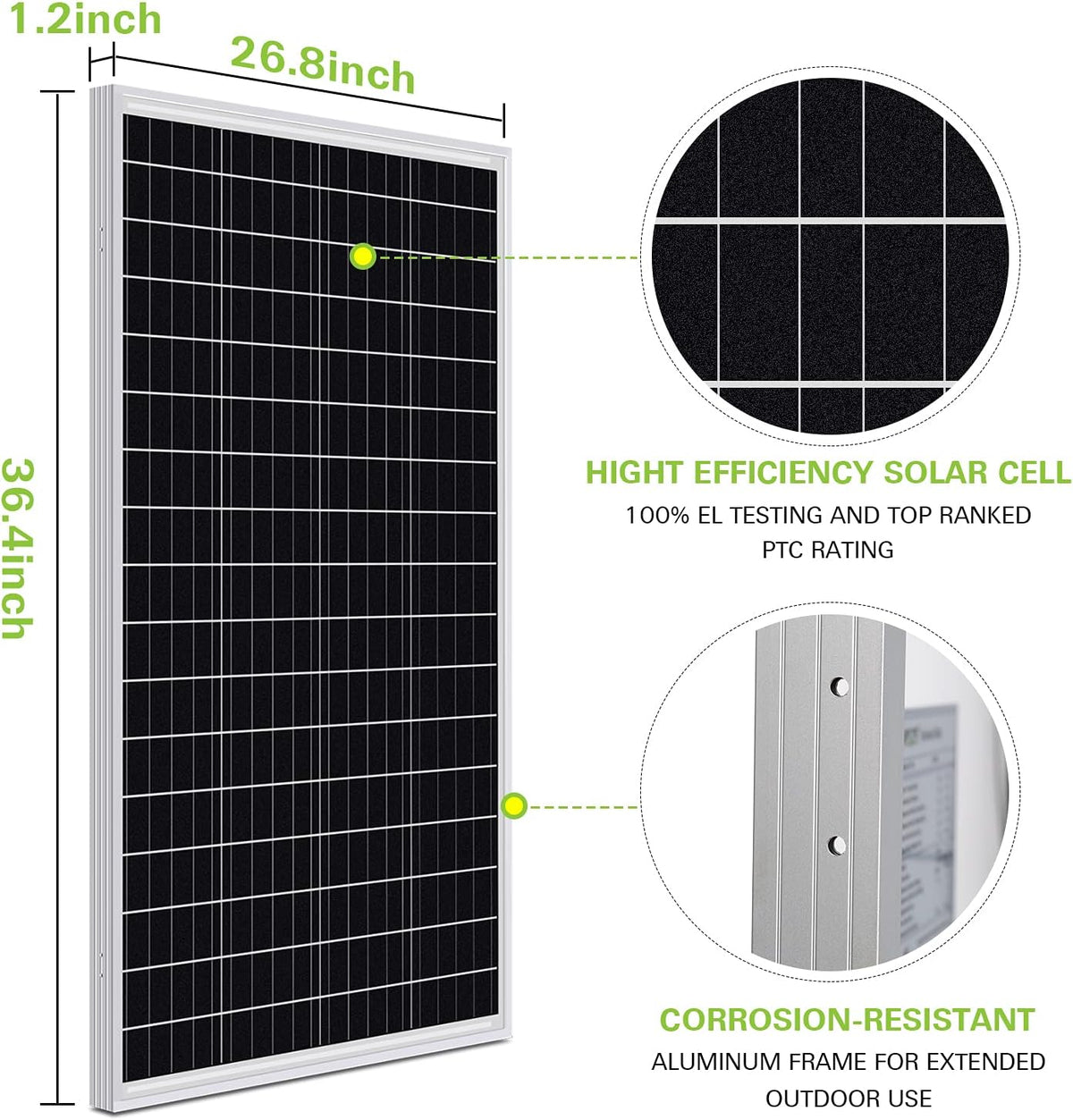 100 Watt 12 Volt Monocrystalline Solar Panel Starter Kit K88146