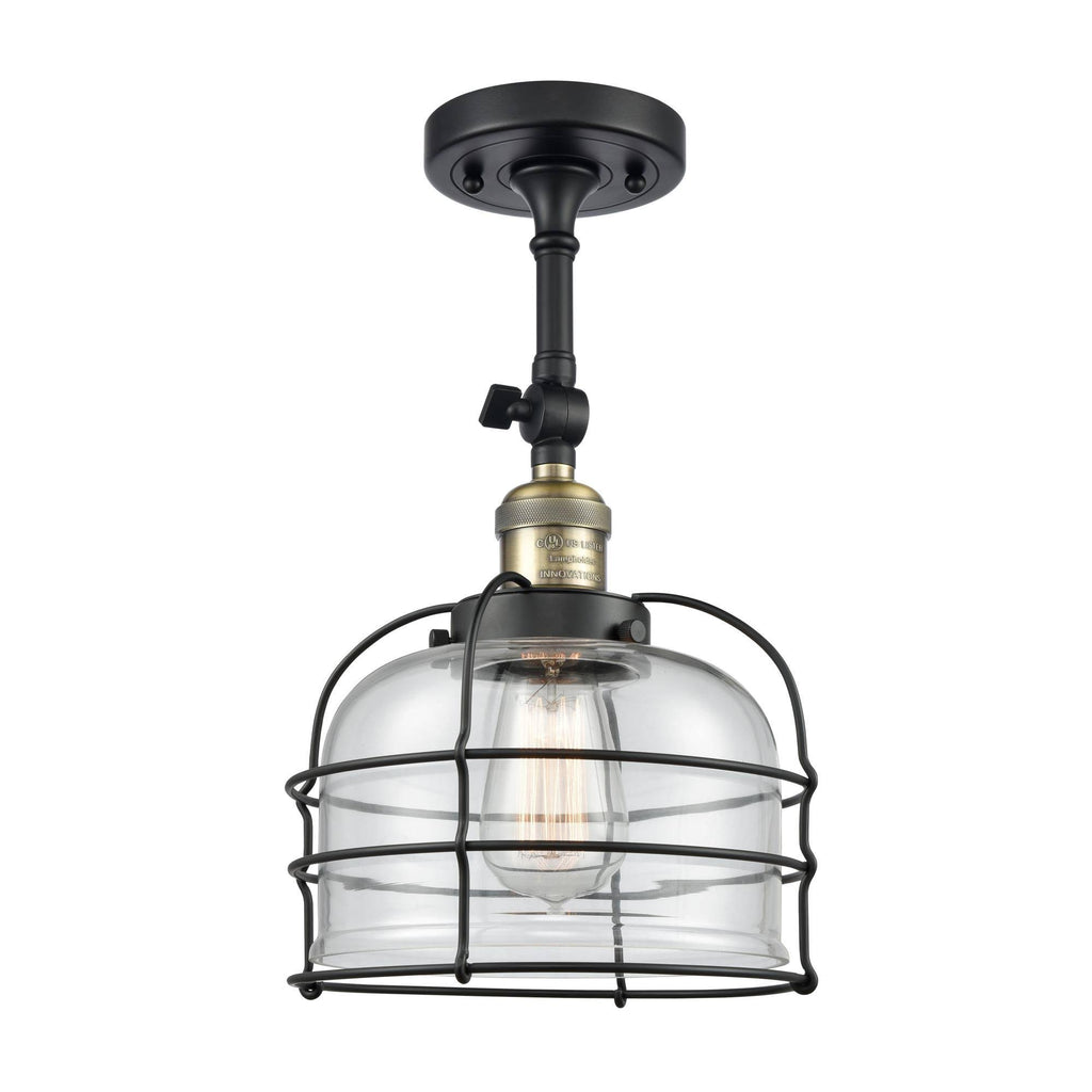 1 Light Semi-Flush Mount Black Antique Brass Q970628