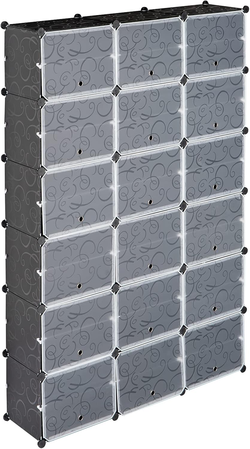 12-Tier 72 Pair Shoe Rack Storage Cabinet Black G6432