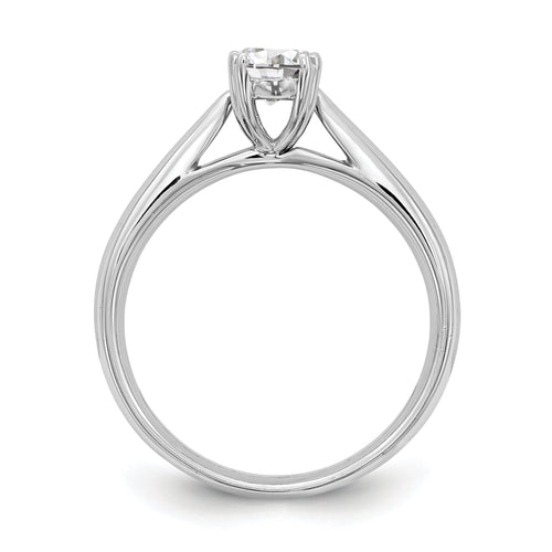 0.50ct CZ Solid 14K White Gold Oval Solitaire Engagement Ring P957