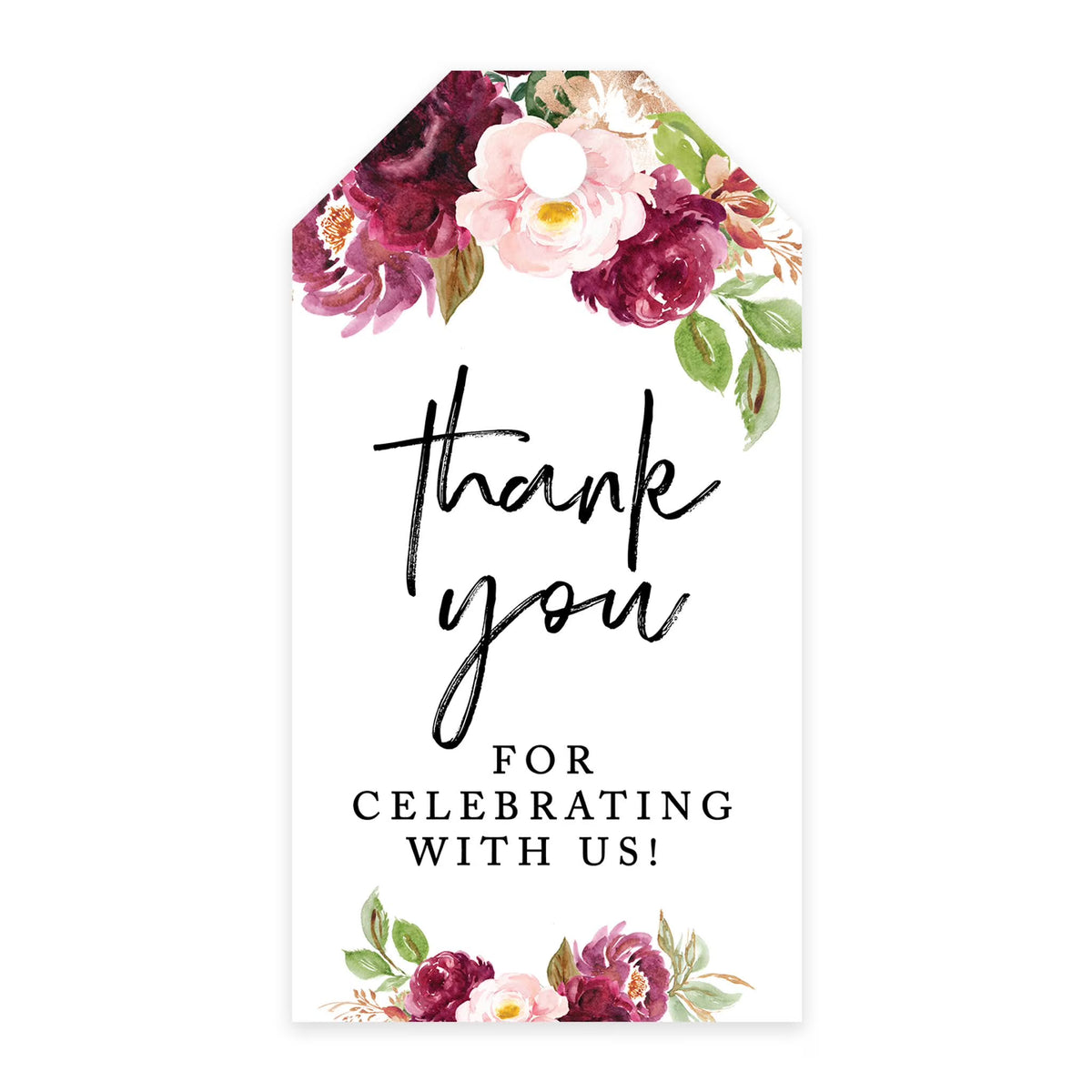 100-Pk Burgundy Cardstock Favor Tags G569040