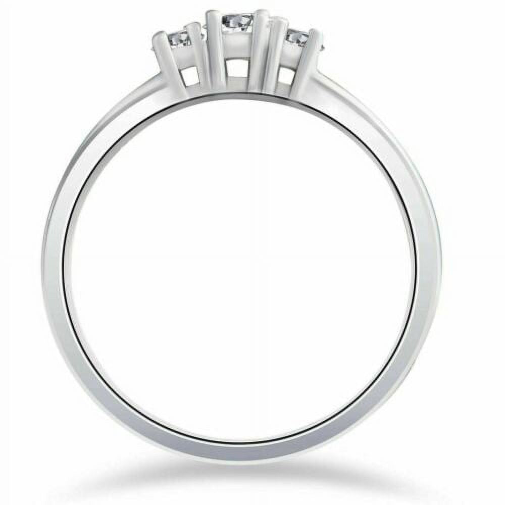 14k White Gold Three Stone Diamond Ring D29867