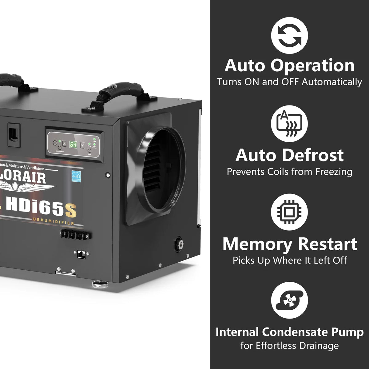 120 Pints Crawl Space Dehumidifier with Drain Pump P907