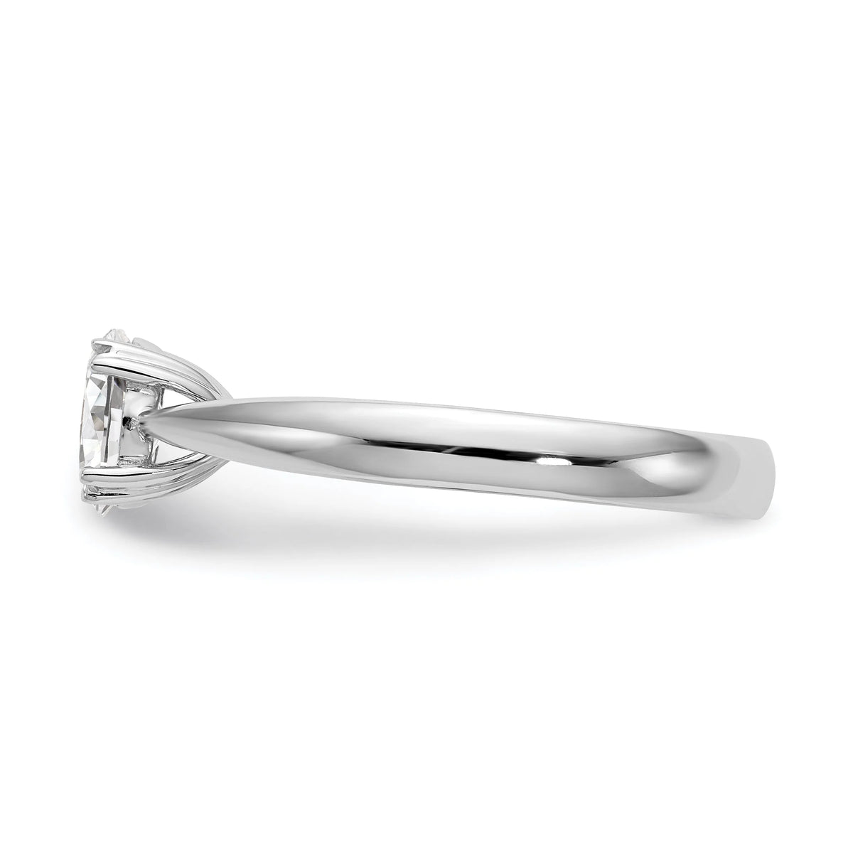 0.50ct CZ Solid 14K White Gold Oval Solitaire Engagement Ring P957