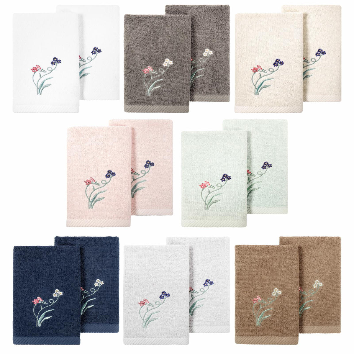 100% Turkish Cotton Embellished Hand Towel Set Y22795