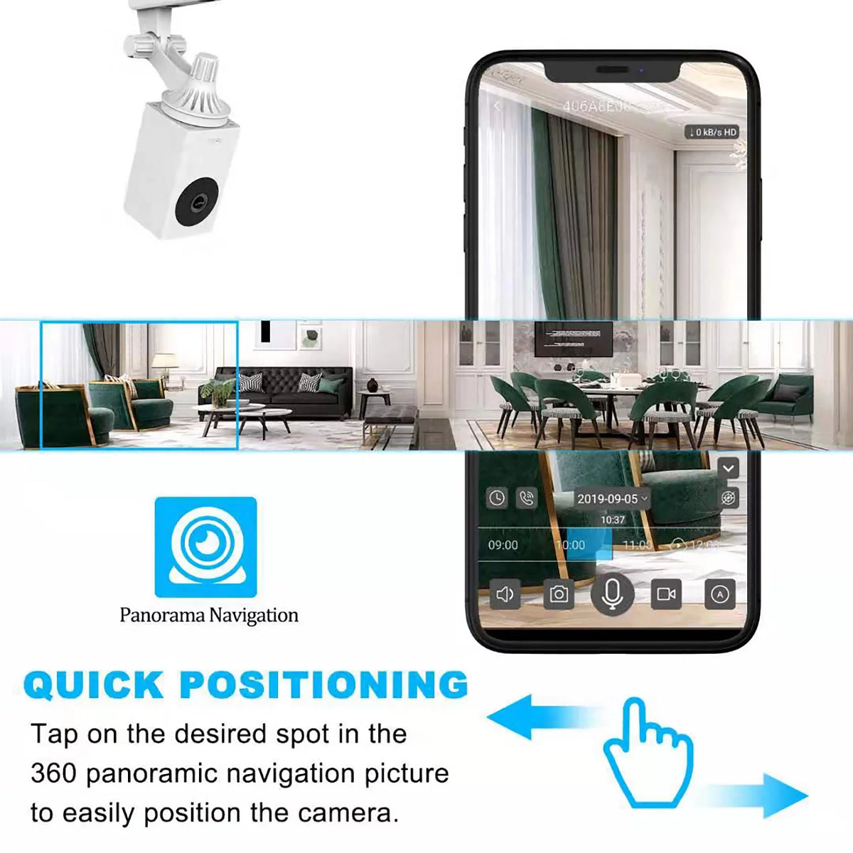 1080P Pan Tilt 8X Zoom Indoor Smart Camera with Night Vision Motion Detection 2-Way Audio L568760