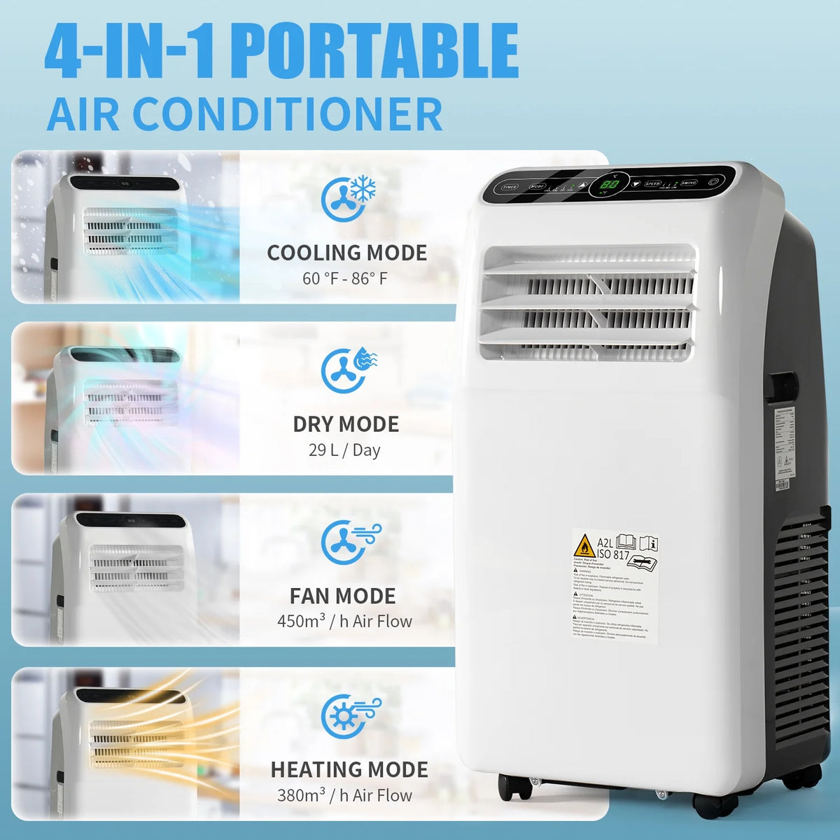 11500 BTU Portable Air Conditioner 4-in-1 AC Unit V336