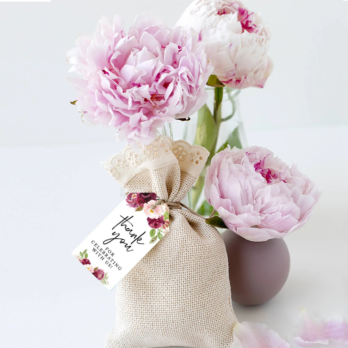100-Pk Burgundy Cardstock Favor Tags G569040